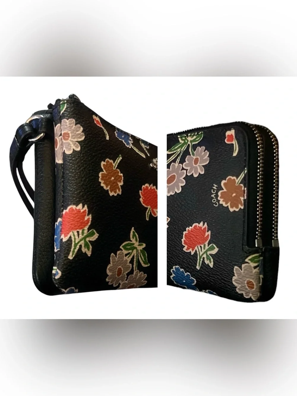Coach Double Corner Zip Wristlet, In Floral